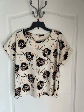 MELLODAY Casual Floral Blouse Shirt for Spring/Summertime size Medium